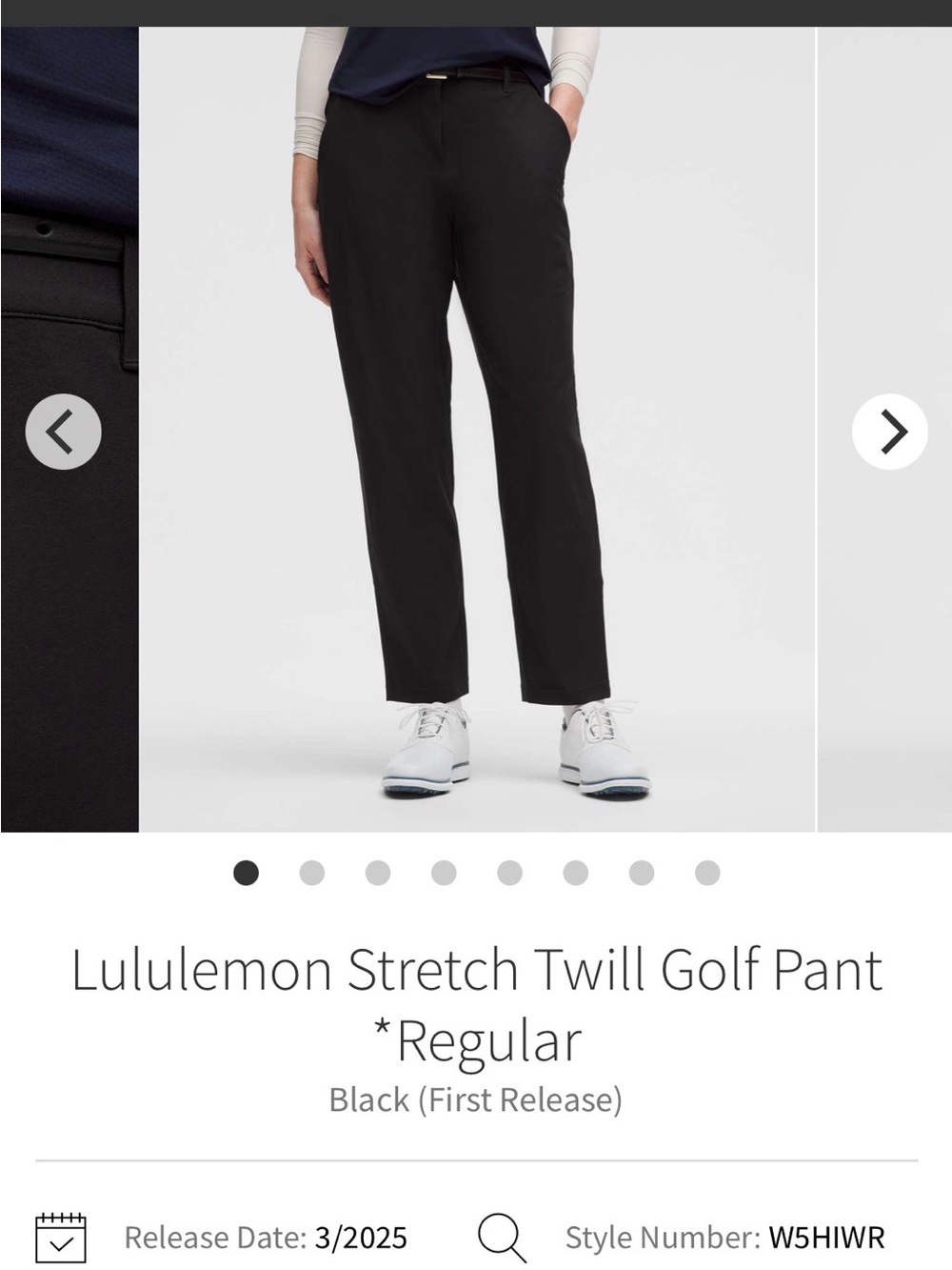 Lululemon Stretch Twill Golf Pants *Reg black size 29